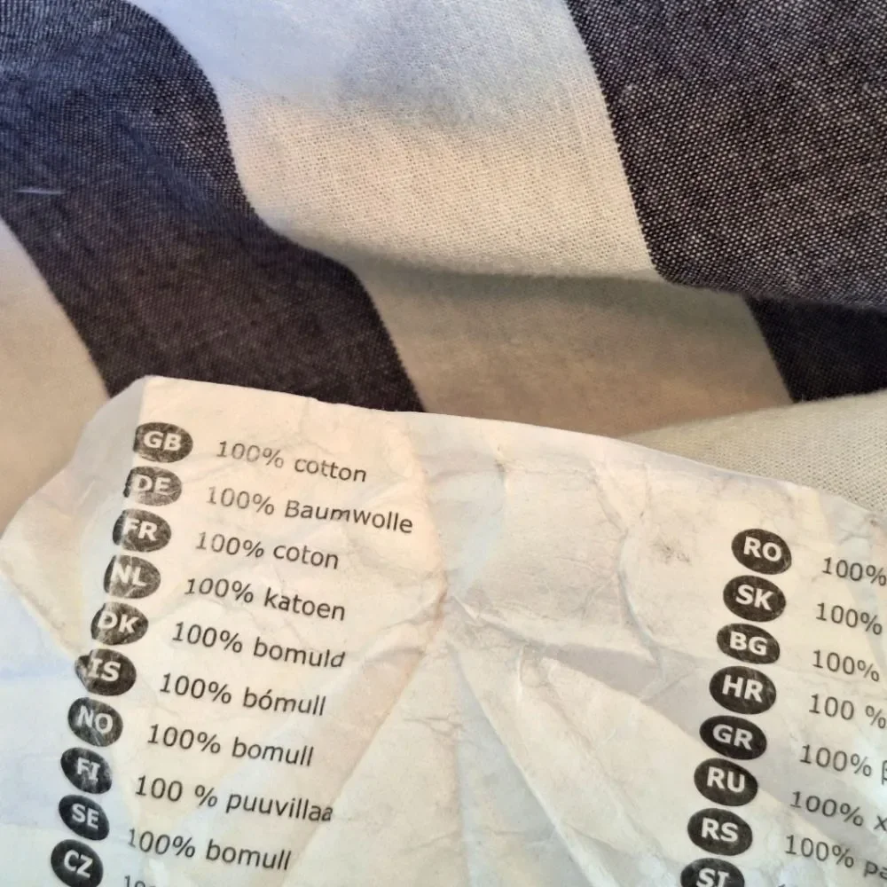 IKEA Bedding Duvet Cover SET Full White Gray Stripes 100% Cotton Modern 86x76